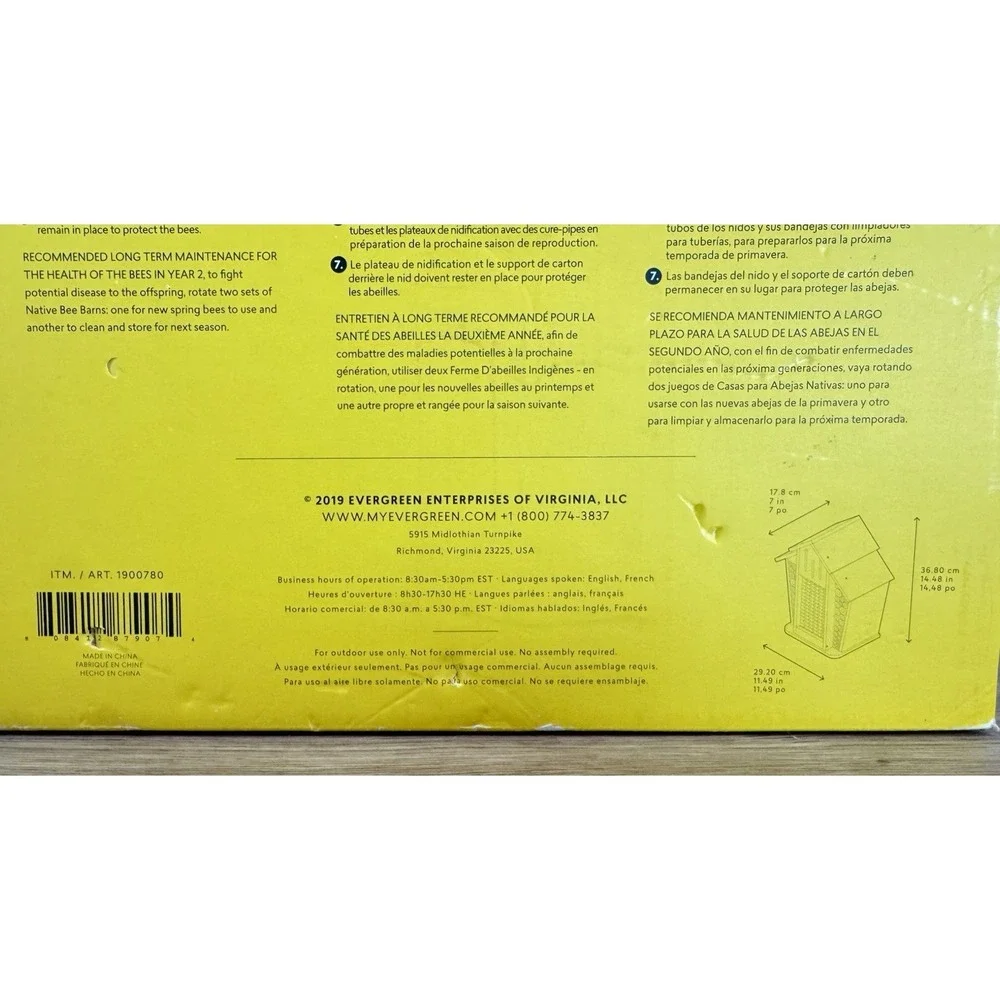 Bambeco Native Bee Barn Hotel Mason House Butterfly Shelter Non Stinging NIB FSC